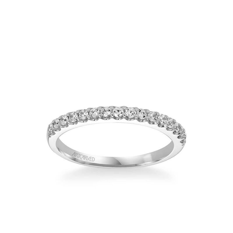 Skyler. Artcarved Diamond Matching Wedding Band in 14k White Gold image number null