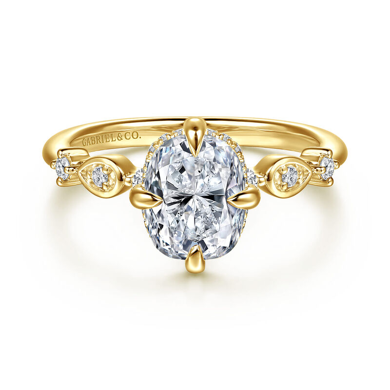 Gabriel & Co. "Clyde" Compass Prong 14k Yellow Gold Diamond Ring Setting ER16906G8Y44JJ image number null