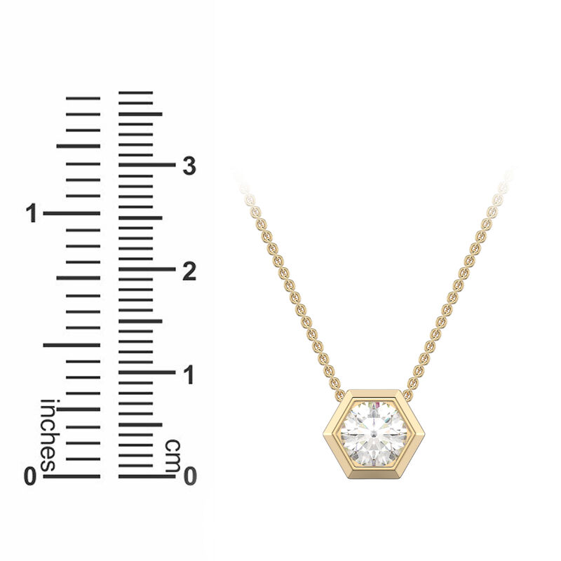 Brilliant-Cut 3/4ctw. Lab Grown Diamond Hexagon Bezel Pendant in 14k Yellow Gold image number null