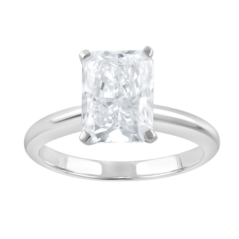 Radiant-Cut Lab Grown 3ct. Diamond Certified GH VS SI Solitaire Engagement Ring in 14k White Gold image number null