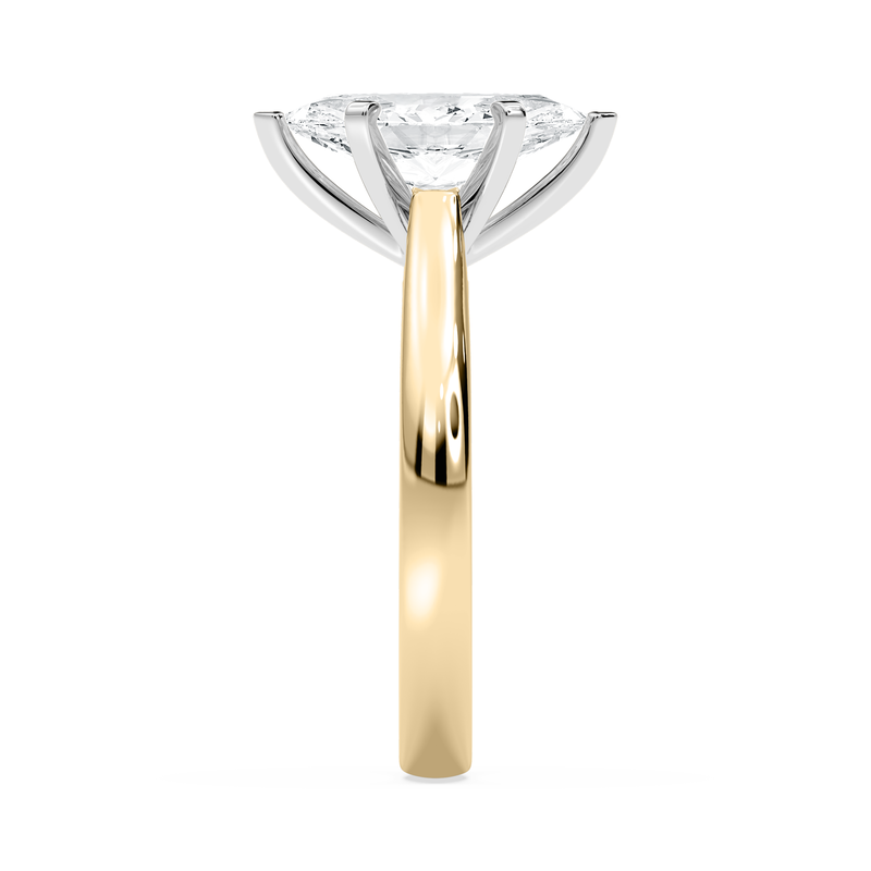 Marquise Lab Grown Diamond 2ctw. Cathedral Solitaire Engagement Ring in 14k Yellow Gold image number null
