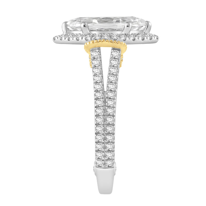 Marquise-Cut Lab Grown 2 1/3ctw. Diamond Split Shank Engagement Ring in 14k Two-Tone Gold image number null