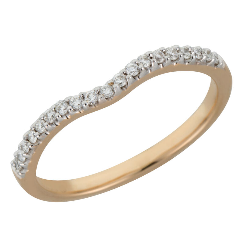 Brilliant-Cut Diamond Contour Band in 14k Yellow Gold image number null