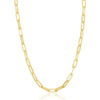 Paperclip 18" Chain 3.2mm in Gold Plated Sterling Silver