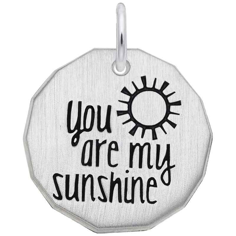 You Are My Sunshine Charm in 14K White Gold image number null