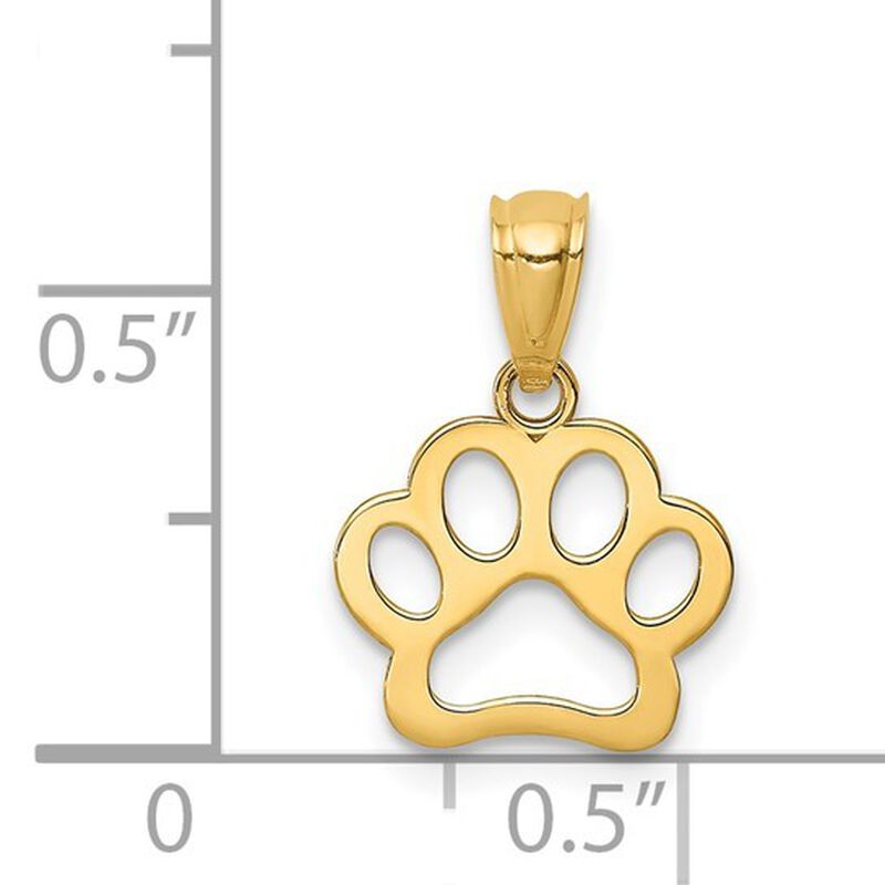 Dog Paw Pendant in 14k Yellow Gold image number null