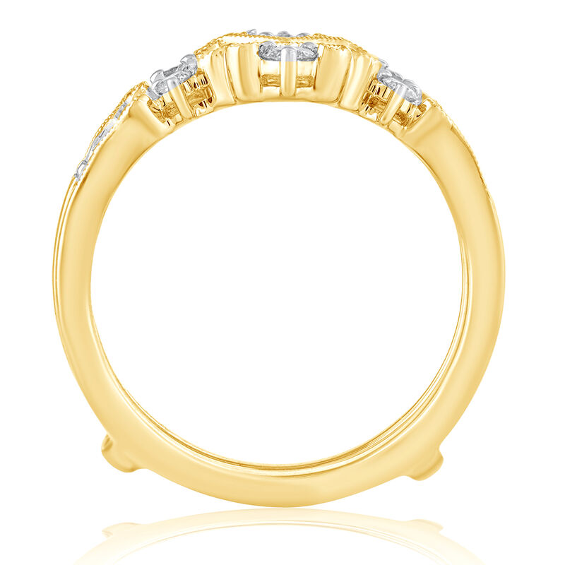 Brilliant-Cut 1/2ctw. Diamond Milgrain Scroll Insert in 14k Yellow Gold image number null