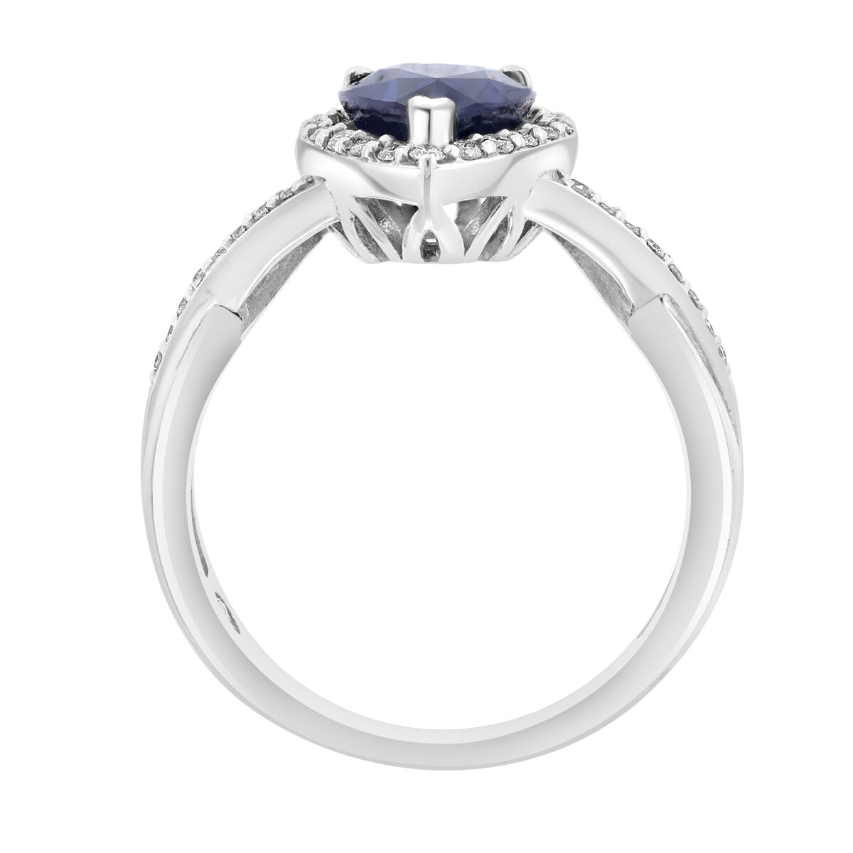 フローラEffy BLUE SAPPHIREダイヤモンドリボンリング14k EFFY Sapphire & Diamond Ring in 14k White Gold