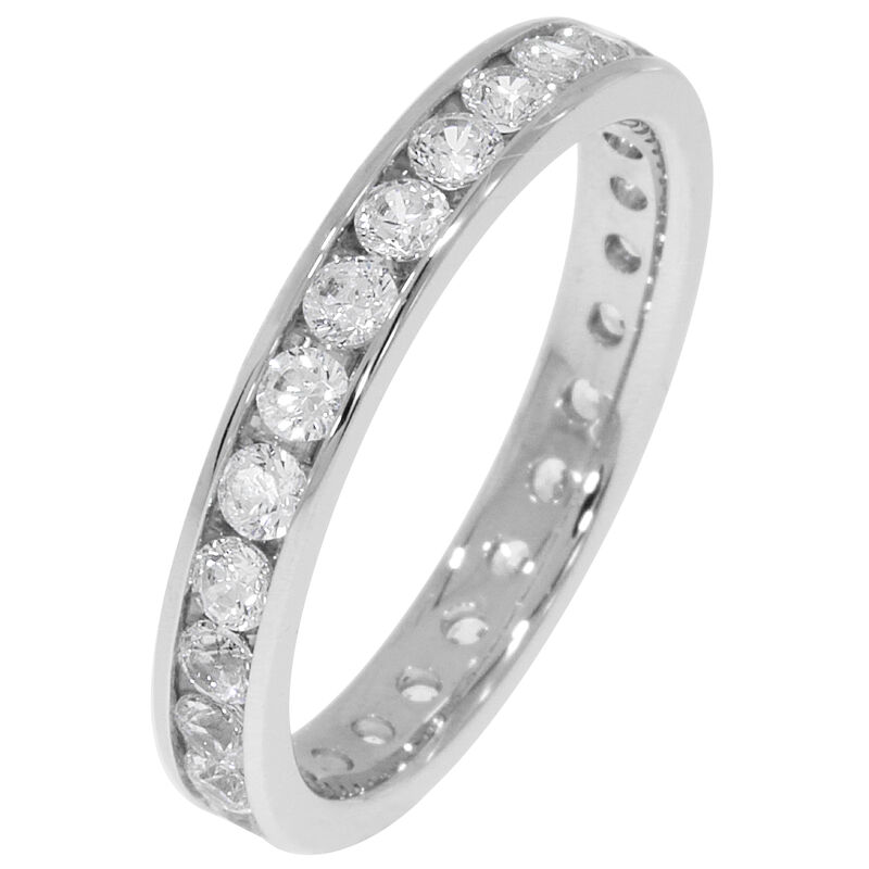 Round Channel Set 1ctw. Eternity Band in 14K White Gold (HI, I1-I2) image number null