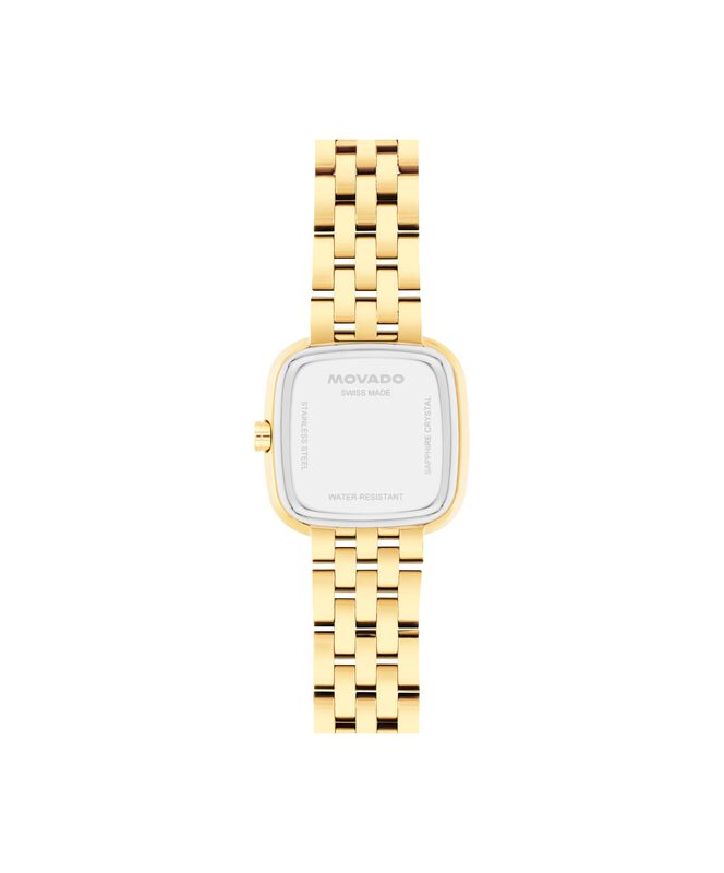 Movado Museum Mini Cushion Champagne Dial Yellow Gold Tone 608095 image number null