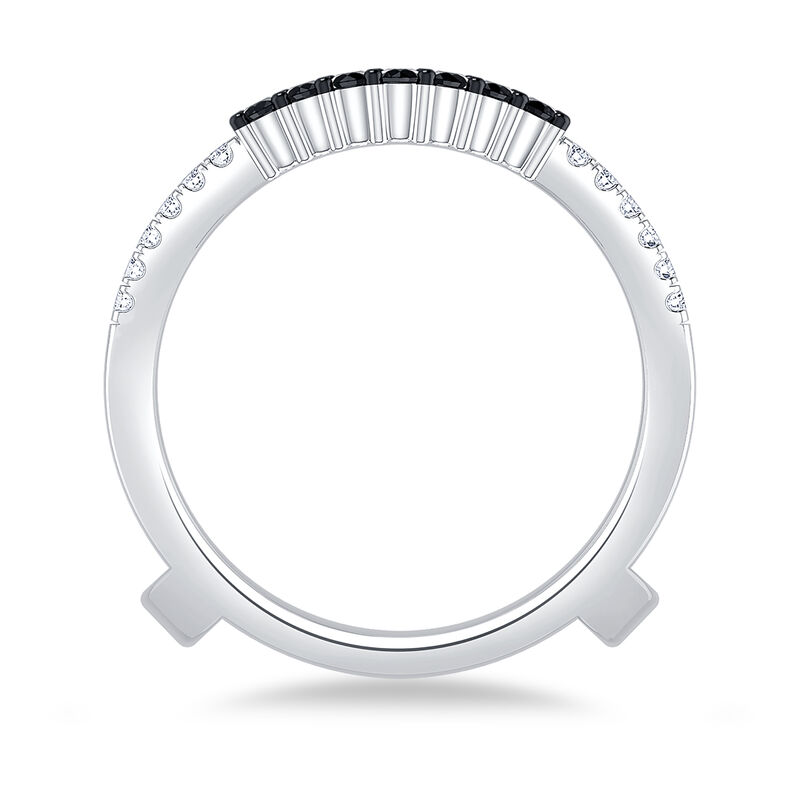 Brilliant-Cut 3/8ctw. White and Black Diamond Insert Ring in 14k White Gold image number null