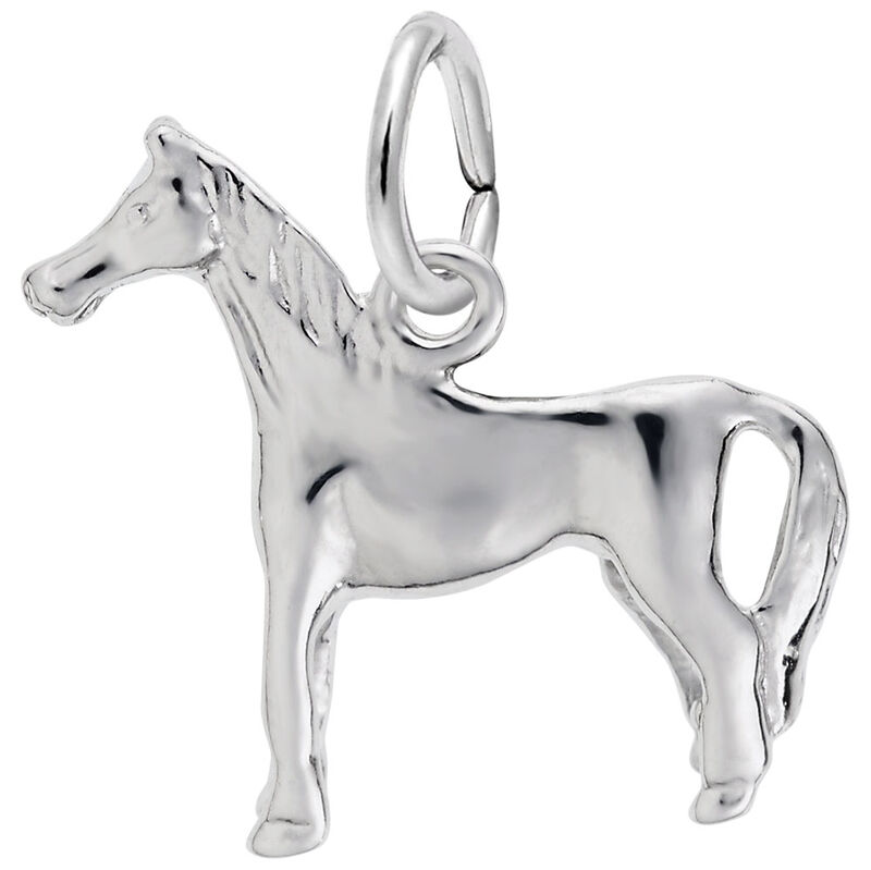 Horse Charm in 14K White Gold image number null