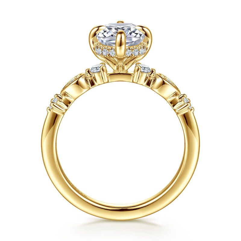 Gabriel & Co. "Clyde" Compass Prong 14k Yellow Gold Diamond Ring Setting ER16906G8Y44JJ image number null