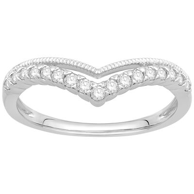 Diamond 1/4ctw. Contour & 14k White Gold Anniversary Ring