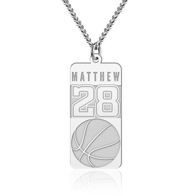 High Polished Sports Tag Pendant in Sterling Silver