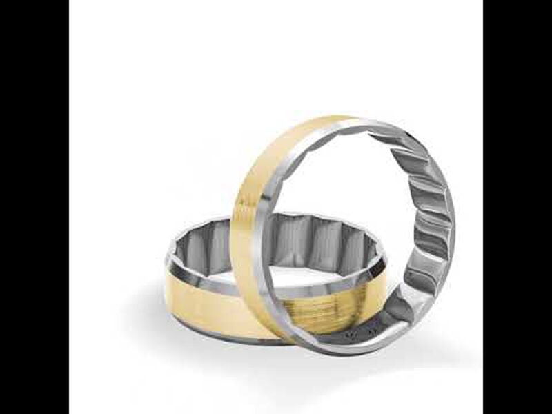 Men's MFIT 8mm Band in 10k White & Yellow Gold image number null