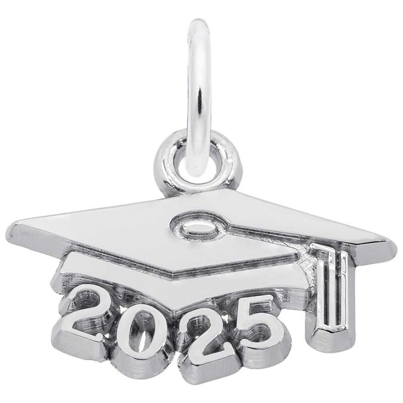 2025 Graduation Cap Charm in Sterling Silver image number null