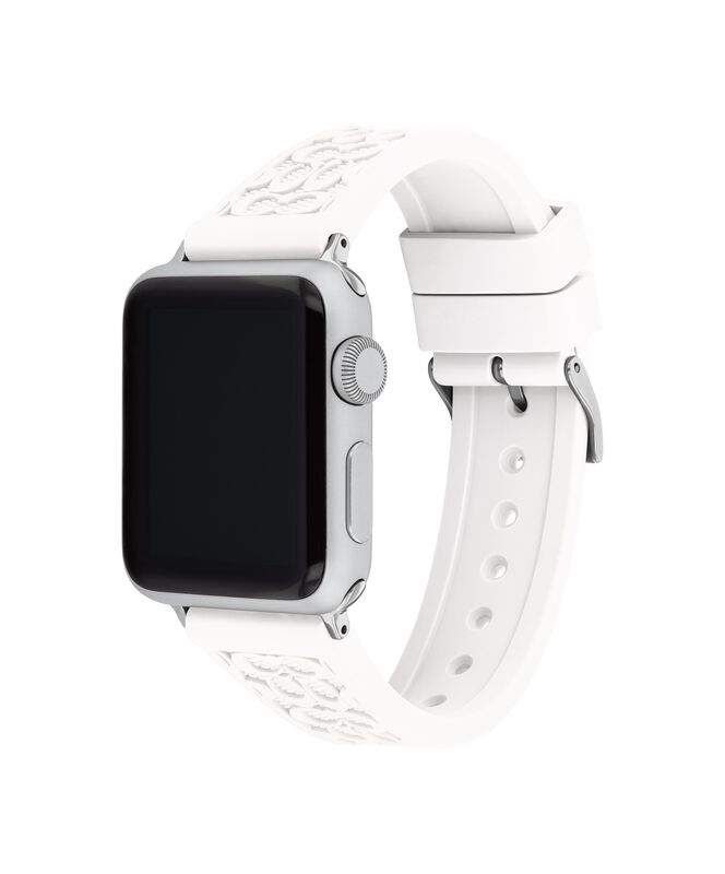 Coach Ladies' White Rubber Apple Watch Strap 14700050 image number null