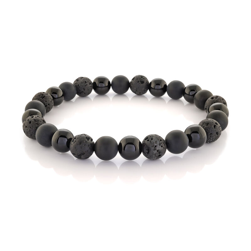 Onyx and Lava 8mm Beaded Bracelet in Black image number null