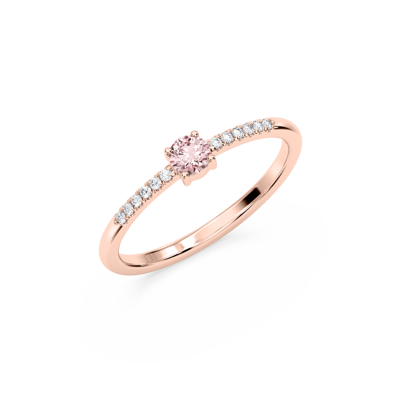 Pink Lab Grown Diamond Fashion Ring in 10k Rose Gold image number null