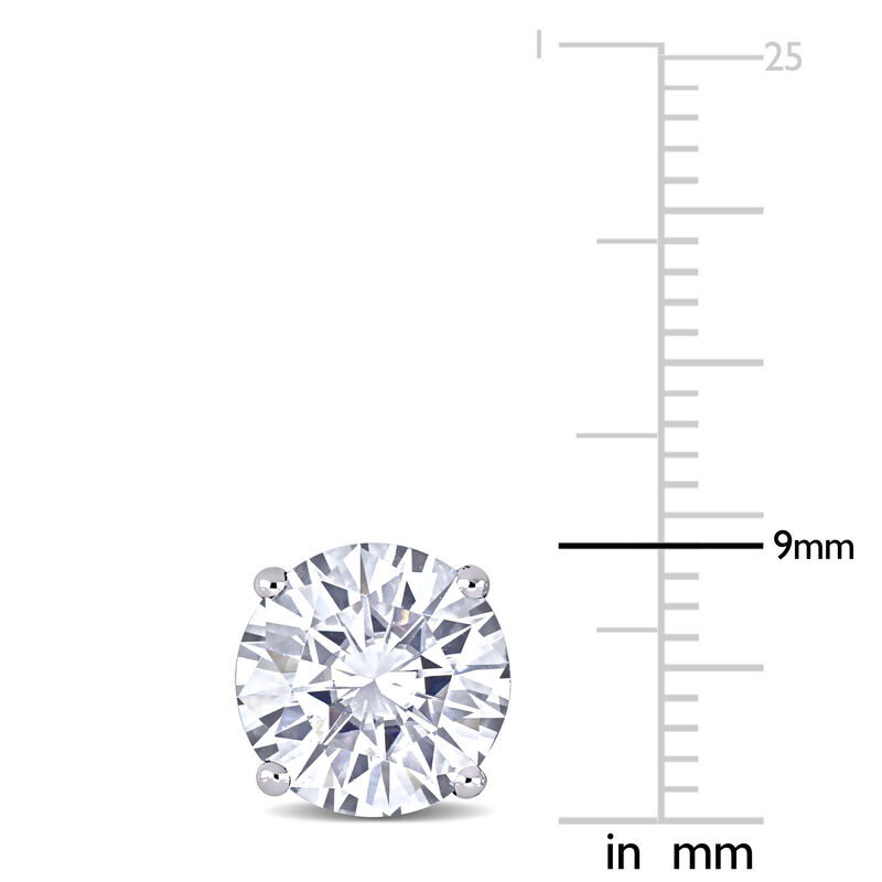 Created Round-Cut Moissanite Solitaire Stud Earrings in 14k White Gold image number null