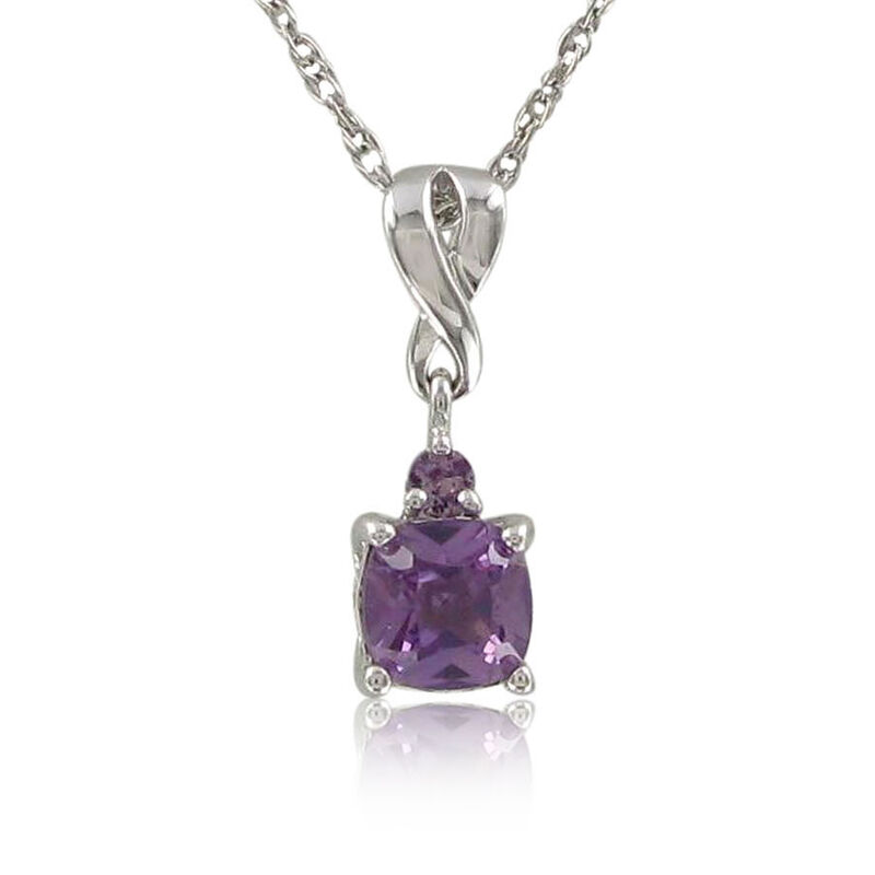 Created Alexandrite & Diamond Pendant Sterling Silver image number null