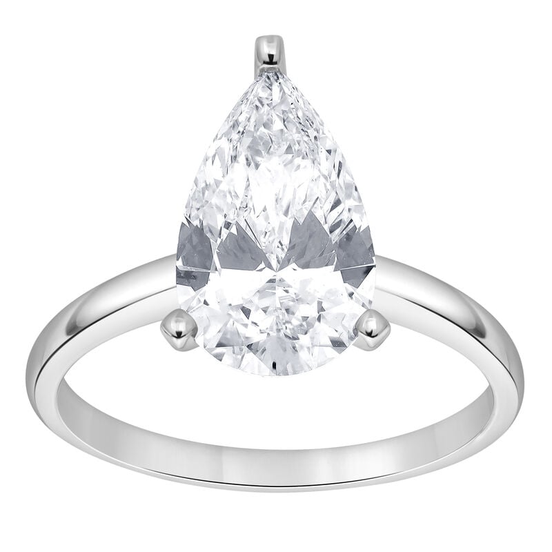 Pear-Shaped Lab Grown 3/4ct. Diamond Certified GH VS SI Solitaire Engagement Ring in 14k White Gold image number null