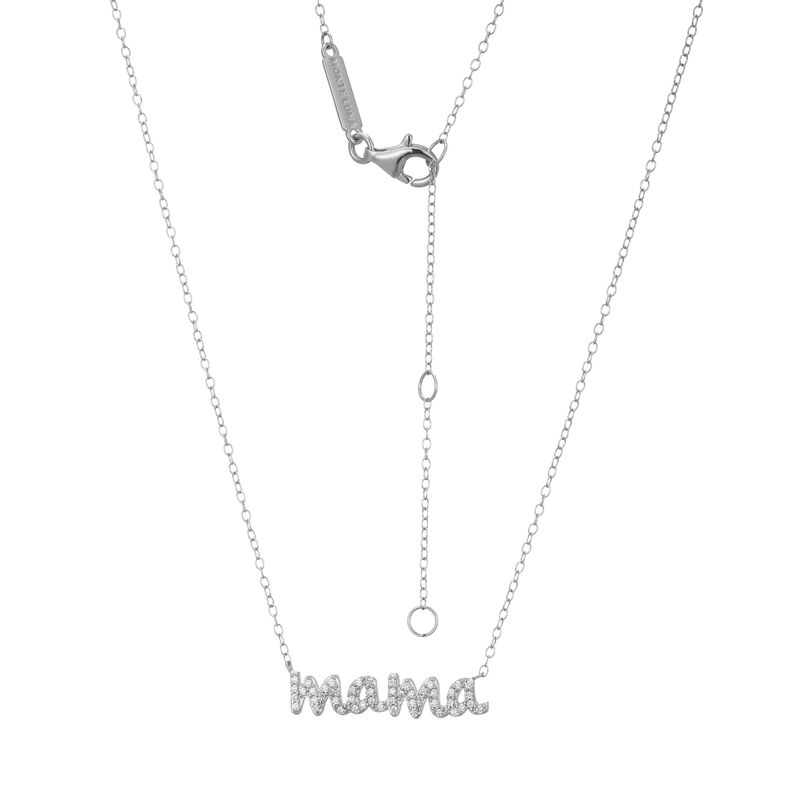 Brilliant-Cut Lab Grown .14ctw. Diamond "Mama" Pendant in Sterling Silver image number null