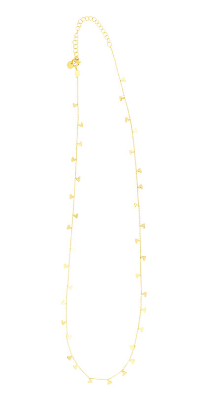 Dangling Hearts Necklace 18" in 14k Yellow Gold image number null