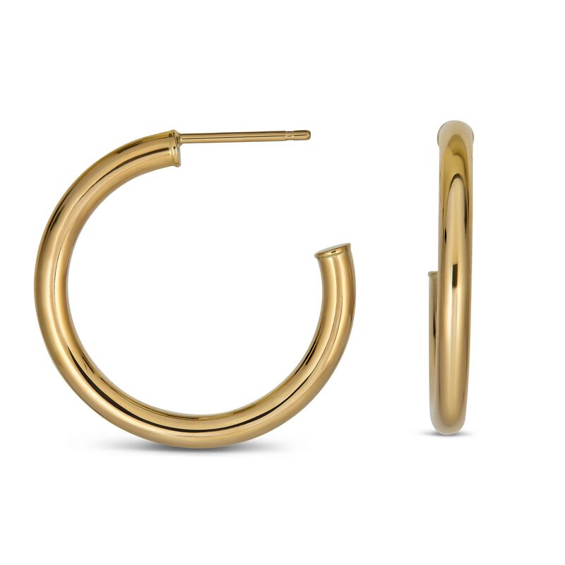 Open Hoop Earrings in 14k Yellow Gold image number null