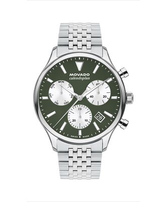 Movado Heritage Calendoplan Automatic Watch Cypress Green Dial 3650166