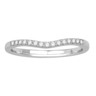 Diamond Contour & 14k White Gold Anniversary Ring