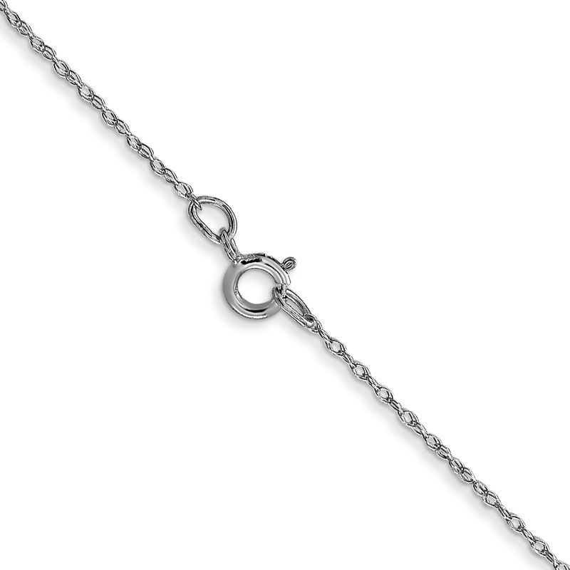 Small Block N Initial Necklace in 14k White Gold image number null