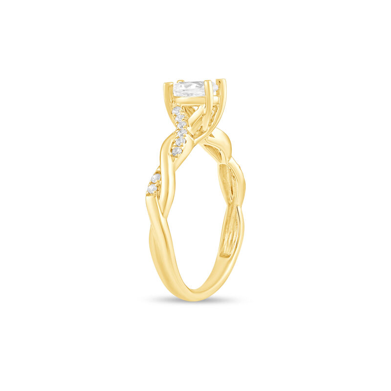 Oval Natural Diamond 5/8ctw. Twist Shank Engagement Ring in 14k Yellow Gold image number null