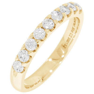 Ladies' 9-Stone 1/2ctw. Prong-Set Diamond Wedding Band in 14K Yellow Gold (GH, SI2)