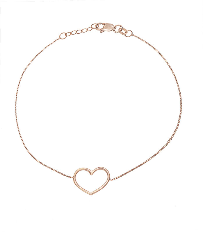 Open Heart Adjustable Bracelet in 14k Rose Gold image number null