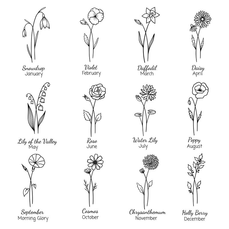 Diamond Accent Birth Month Flower Engravable Necklace in 14k Rose Gold image number null