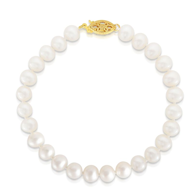 Pearl Bracelet 6.5mm in 14k Yellow Gold image number null