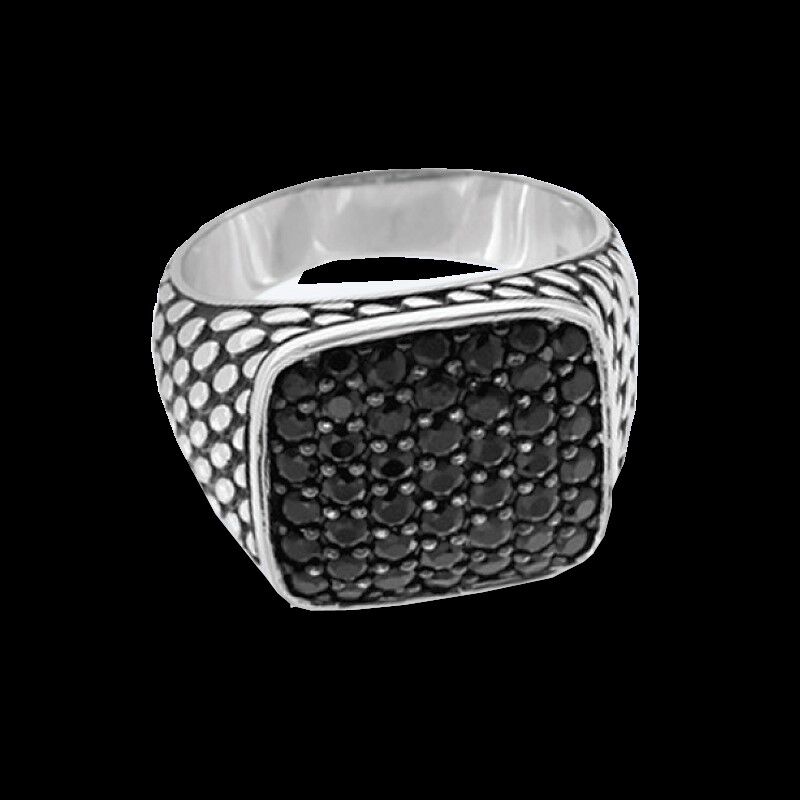 EFFY Men's Black Spinel Ring in Sterling Silver  image number null