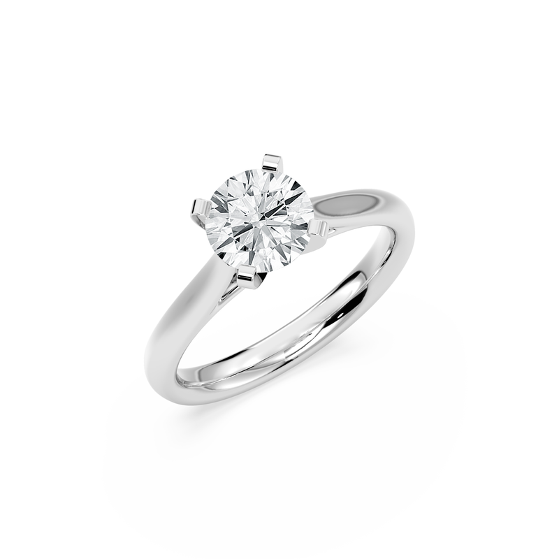 Round Lab Grown Diamond 1 1/2ctw. Cathedral Solitaire Engagement Ring in 14k White Gold image number null