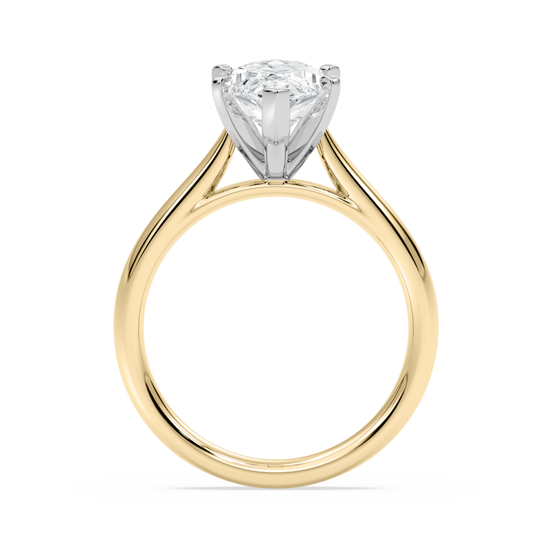 Marquise Lab Grown Diamond 3ctw. Cathedral Solitaire Engagement Ring in 14k Yellow Gold image number null