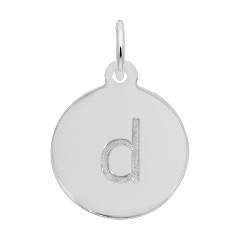 Lower Case Block D Initial Charm in Sterling Silver image number null
