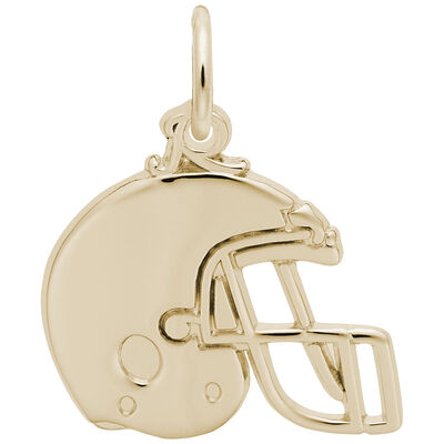  Football Helmet Charm in Gold Plated Sterling Silver