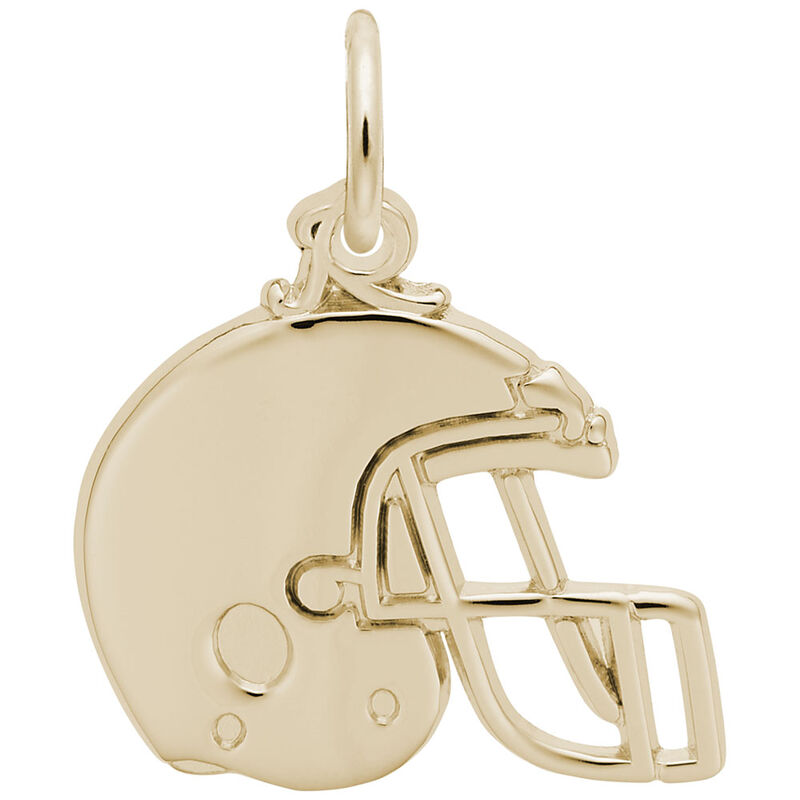  Football Helmet Charm in Gold Plated Sterling Silver image number null