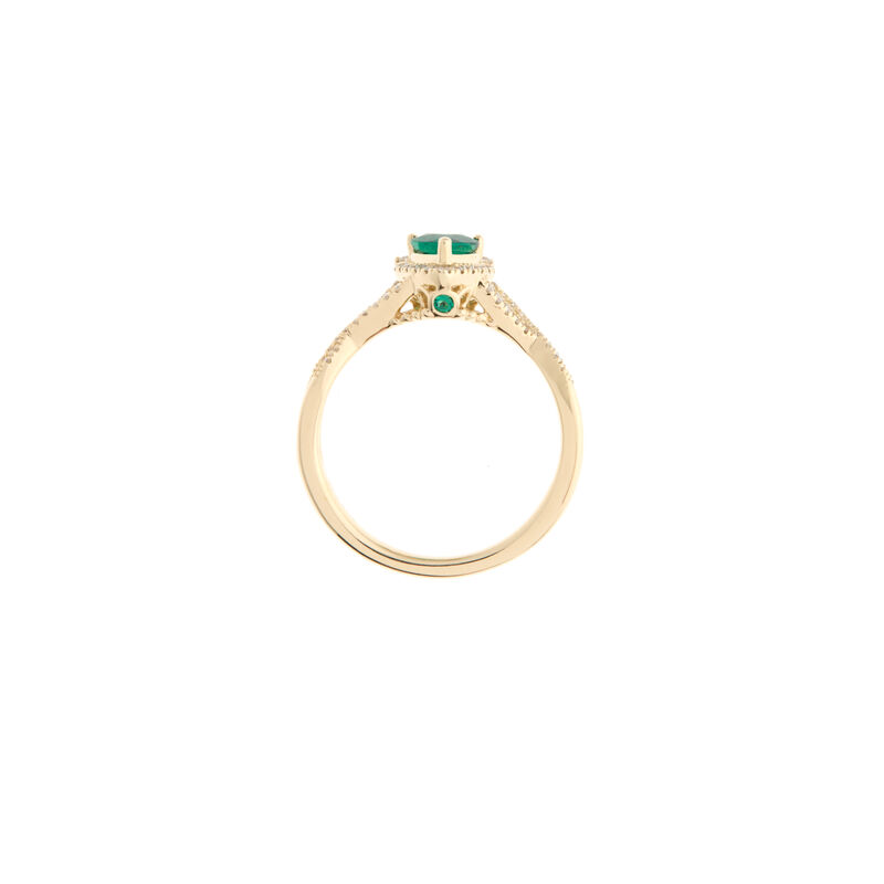 JK Crown 10kt. YG Created Emerald & Diamond Ring image number null