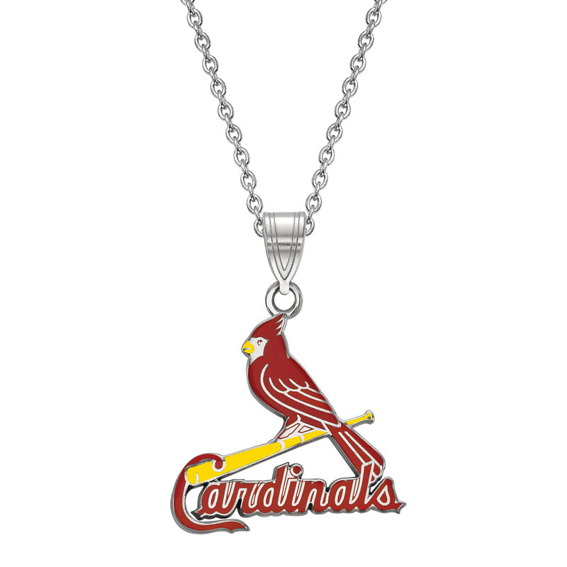 St. Louis Cardinals Large Red Pendant in Sterling Silver image number null