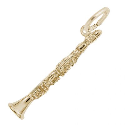 Clarinet Charm in Sterling Silver Gold Plated
