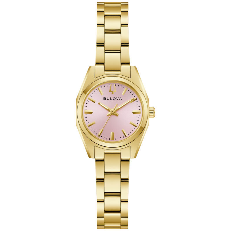 Bulova Ladies Modern Diamond Black Dial Rose Gold-Tone Stainless Steel 30mm Watch 97L187 image number null