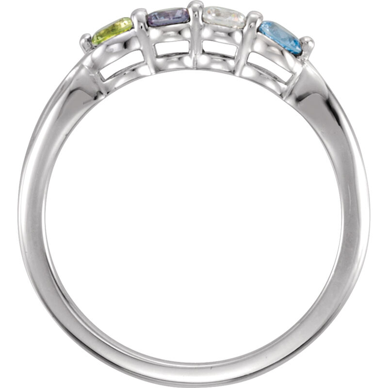 4-Stone Family Ring in 14k White Gold image number null