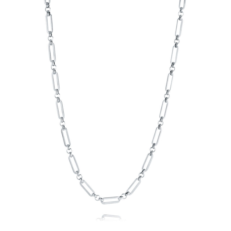 Italgem Steel Paperclip Rollo Chain 24" in Stainless Steel (4mm) image number null